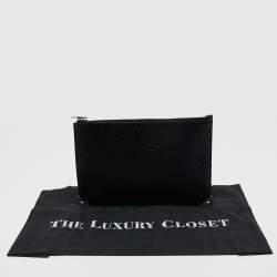 Alexander Wang Black Ostrich Embossed Leather Clutch