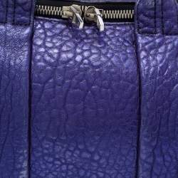 Pre Owned Alexander Wang Metallic Blue Leather Studded Rocco Duffle Bag