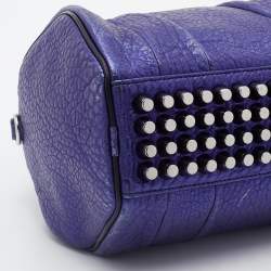 Pre Owned Alexander Wang Metallic Blue Leather Studded Rocco Duffle Bag