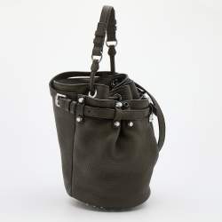 Alexander Wang Dark Olive Leather Studded Diego Bucket Bag