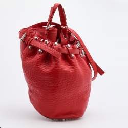 Alexander Wang Orange Textured Leather Diego Bucket Bag