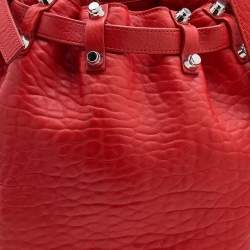 Alexander Wang Orange Textured Leather Diego Bucket Bag