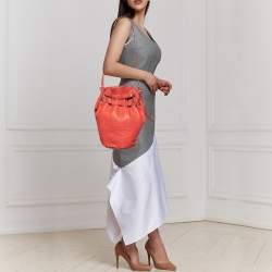 Alexander Wang Orange Textured Leather Diego Bucket Bag