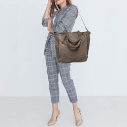 Alexander Wang Grey Leather Perforated Adjustable Satchel