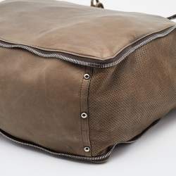 Alexander Wang Grey Leather Perforated Adjustable Satchel