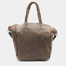 Alexander Wang Grey Leather Perforated Adjustable Satchel