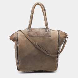Alexander Wang Grey Leather Perforated Adjustable Satchel