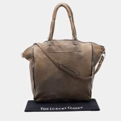 Alexander Wang Grey Leather Perforated Adjustable Satchel