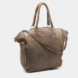 Alexander Wang Grey Leather Perforated Adjustable Satchel