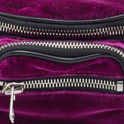 Alexander Wang Pink/Black Velvet and Leather Attica Belt Bag