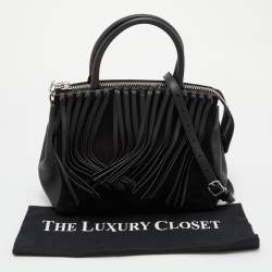 Alexander Wang Black Leather and Suede Attica Fringe Satchel