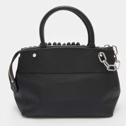 Alexander Wang Black Leather and Suede Attica Fringe Satchel