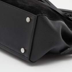 Alexander Wang Black Leather and Suede Attica Fringe Satchel