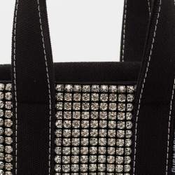Alexander Wang Black Canvas Mini Cruiser Crystal Embellished Tote 