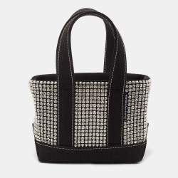 Alexander Wang Black Canvas Mini Cruiser Crystal Embellished Tote 