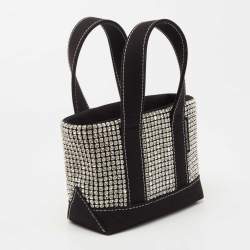 Alexander Wang Black Canvas Mini Cruiser Crystal Embellished Tote 