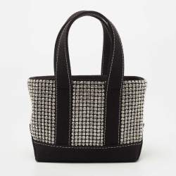 Alexander Wang Black Canvas Mini Cruiser Crystal Embellished Tote 