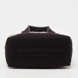 Alexander Wang Black Canvas Mini Cruiser Crystal Embellished Tote 