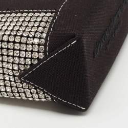 Alexander Wang Black Canvas Mini Cruiser Crystal Embellished Tote 
