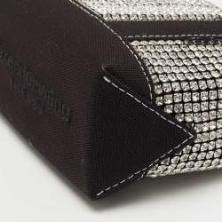 Alexander Wang Black Canvas Mini Cruiser Crystal Embellished Tote 