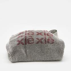 Alexander Wang Silver/Red Crystals and Leather Wangloc Xie Xie Bodega Bag 