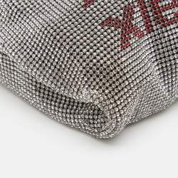 Alexander Wang Silver/Red Crystals and Leather Wangloc Xie Xie Bodega Bag 