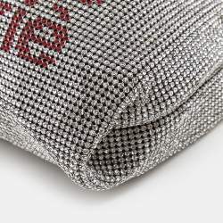 Alexander Wang Silver/Red Crystals and Leather Wangloc Xie Xie Bodega Bag 