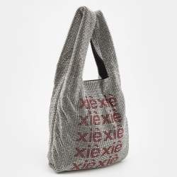 Alexander Wang Silver/Red Crystals and Leather Wangloc Xie Xie Bodega Bag 