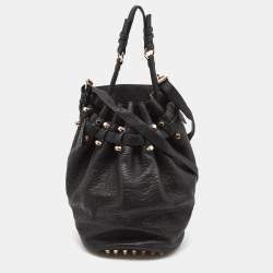 Alexander Wang Black Textured Leather Diego Bucket Bag