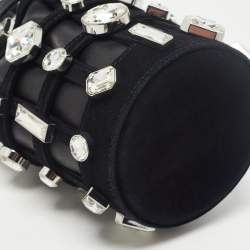 Alexander Wang Black Suede and Leather Micro Roxy Cage Bucket Bag