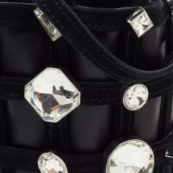 Alexander Wang Black Suede and Leather Micro Roxy Cage Bucket Bag