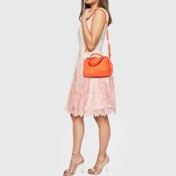 Alexander Wang Orange Pebbled Leather Rocco Duffle Bag
