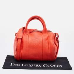 Alexander Wang Orange Pebbled Leather Rocco Duffle Bag