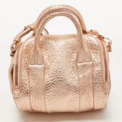 Alexander Wang Rose Gold Pebbled Leather Small Rockie Satchel