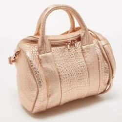 Alexander Wang Rose Gold Pebbled Leather Small Rockie Satchel
