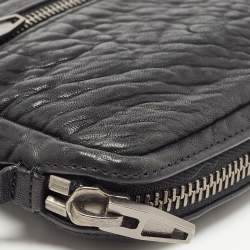 Alexander Wang Black Leather Fumo Wristlet Clutch