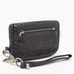 Alexander Wang Black Leather Fumo Wristlet Clutch