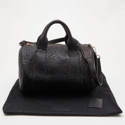 Alexander Wang Black Textured Leather Rocco Duffel Bag