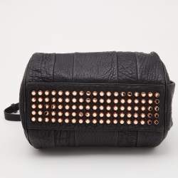 Alexander Wang Black Textured Leather Rocco Duffel Bag