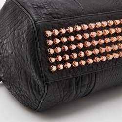 Alexander Wang Black Textured Leather Rocco Duffel Bag