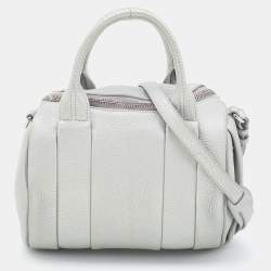 Alexander Wang Silver Textured Leather Rocco Bag