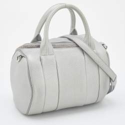Alexander Wang Silver Textured Leather Rocco Bag