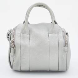 Alexander Wang Silver Textured Leather Rocco Bag