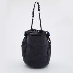 Alexander Wang Black Textured Leather Diego Bucket Bag