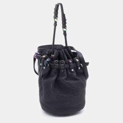 Alexander Wang Black Textured Leather Diego Bucket Bag