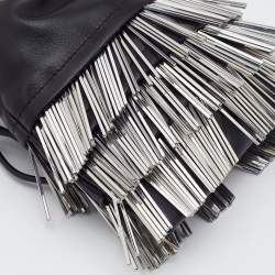 Pre Owned Alexander Wang Black Leather Ryan Fringe Bucket Bag