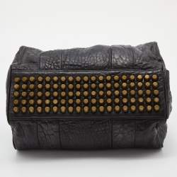 Alexander Wang Black Textured Leather Rocco Duffel Bag