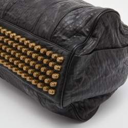 Alexander Wang Black Textured Leather Rocco Duffel Bag