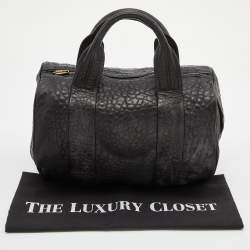 Alexander Wang Black Textured Leather Rocco Duffel Bag