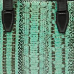 Alexander Wang Green Watersnake and Leather Top Zip Bag